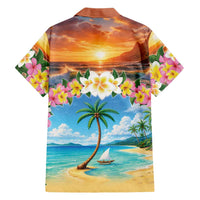 Guam Family Matching Puletasi and Hawaiian Shirt Eternal Summer Sunset Beach