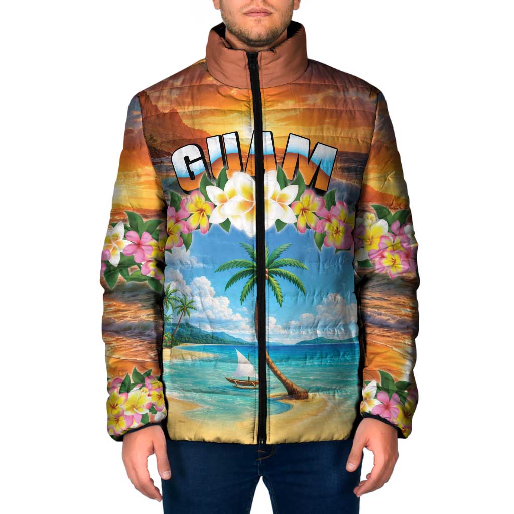 Guam Padded Jacket Eternal Summer Sunset Beach LT05 Men Colorful - Polynesian Pride