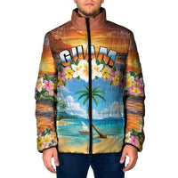 Guam Padded Jacket Eternal Summer Sunset Beach LT05 Men Colorful - Polynesian Pride