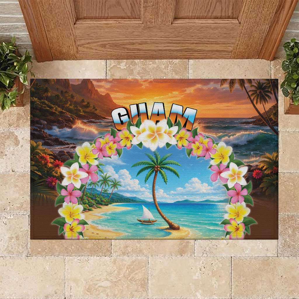 Guam Rubber Doormat Eternal Summer Sunset Beach LT05 Colorful - Polynesian Pride