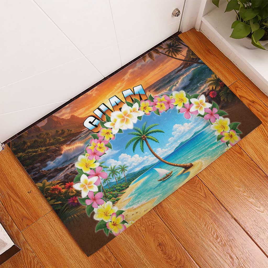 Guam Rubber Doormat Eternal Summer Sunset Beach LT05 - Polynesian Pride