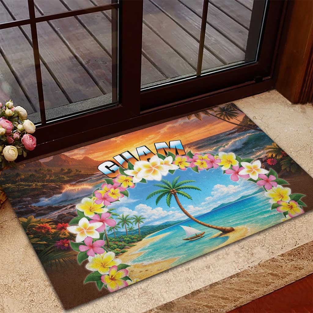Guam Rubber Doormat Eternal Summer Sunset Beach LT05 - Polynesian Pride