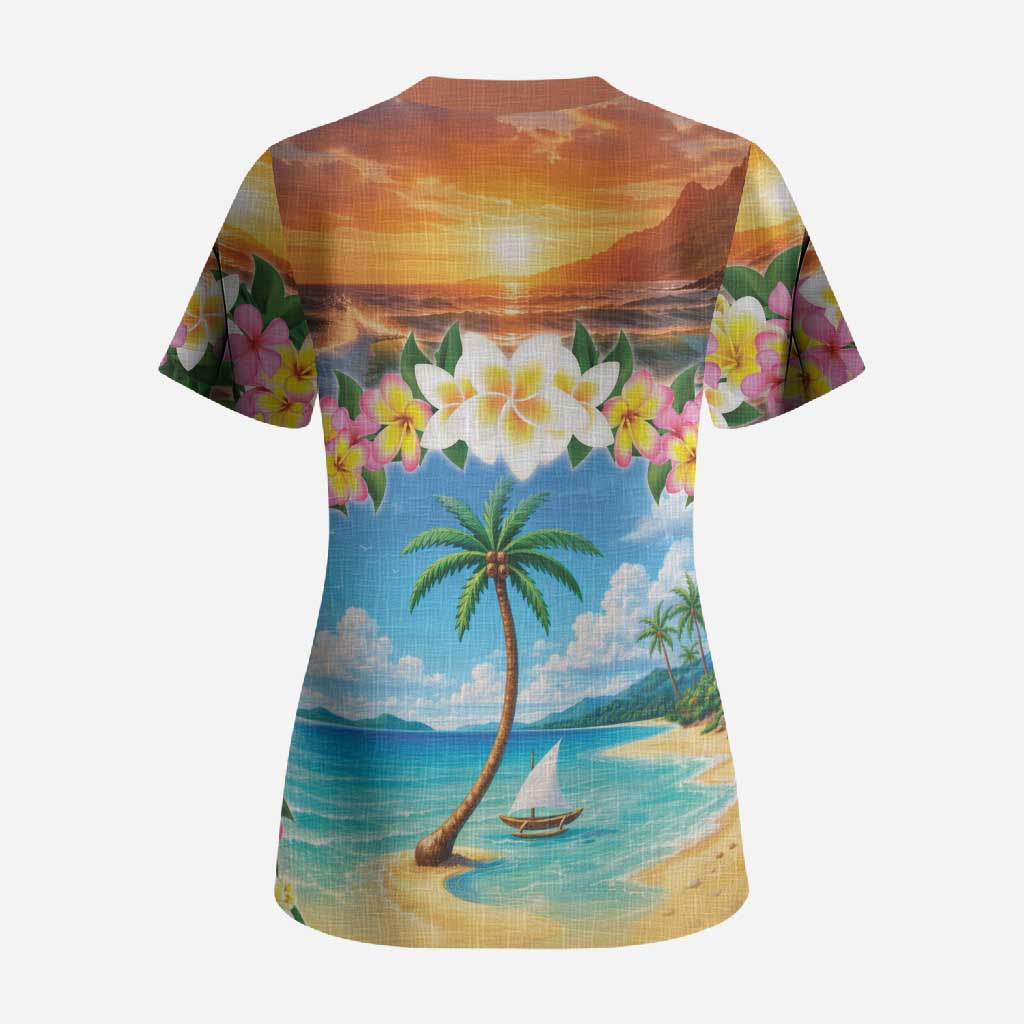 Guam Scrub Top Eternal Summer Sunset Beach LT05 - Polynesian Pride