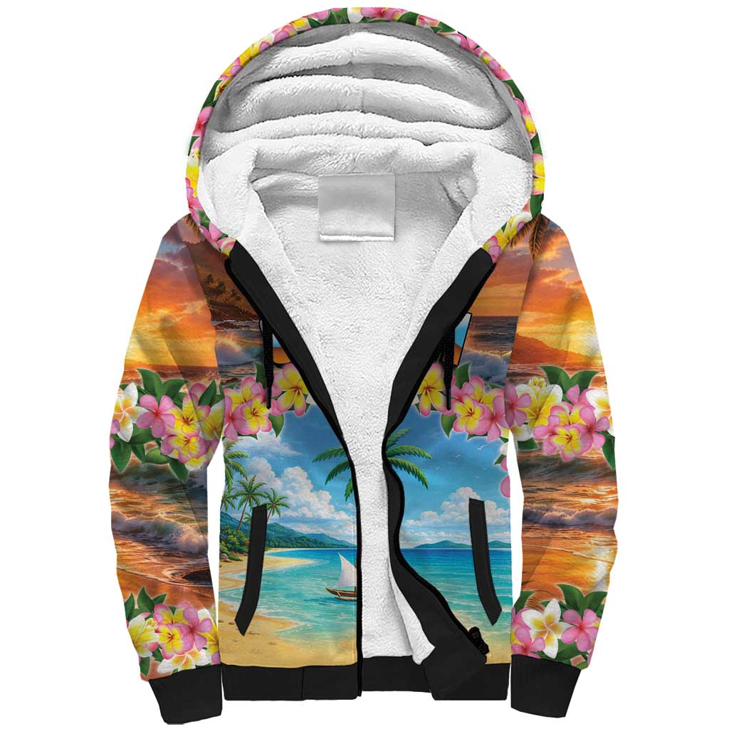 Guam Sherpa Hoodie Eternal Summer Sunset Beach