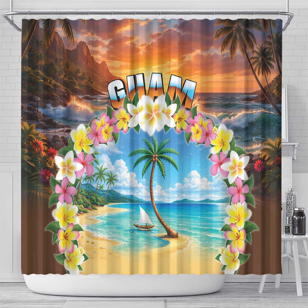 Guam Shower Curtain Eternal Summer Sunset Beach LT05 - Polynesian Pride