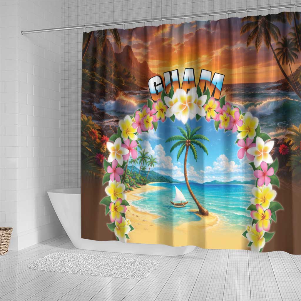 Guam Shower Curtain Eternal Summer Sunset Beach LT05 - Polynesian Pride