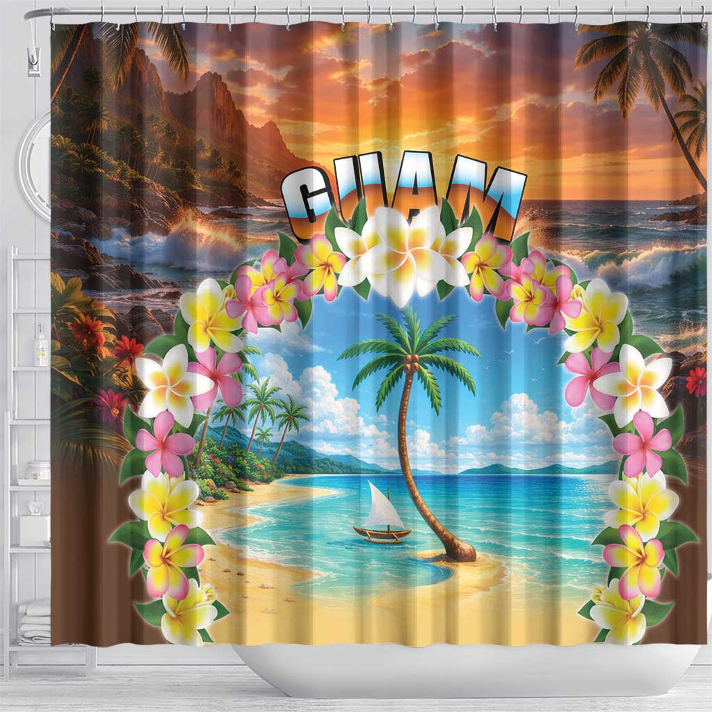 Guam Shower Curtain Eternal Summer Sunset Beach LT05 - Polynesian Pride