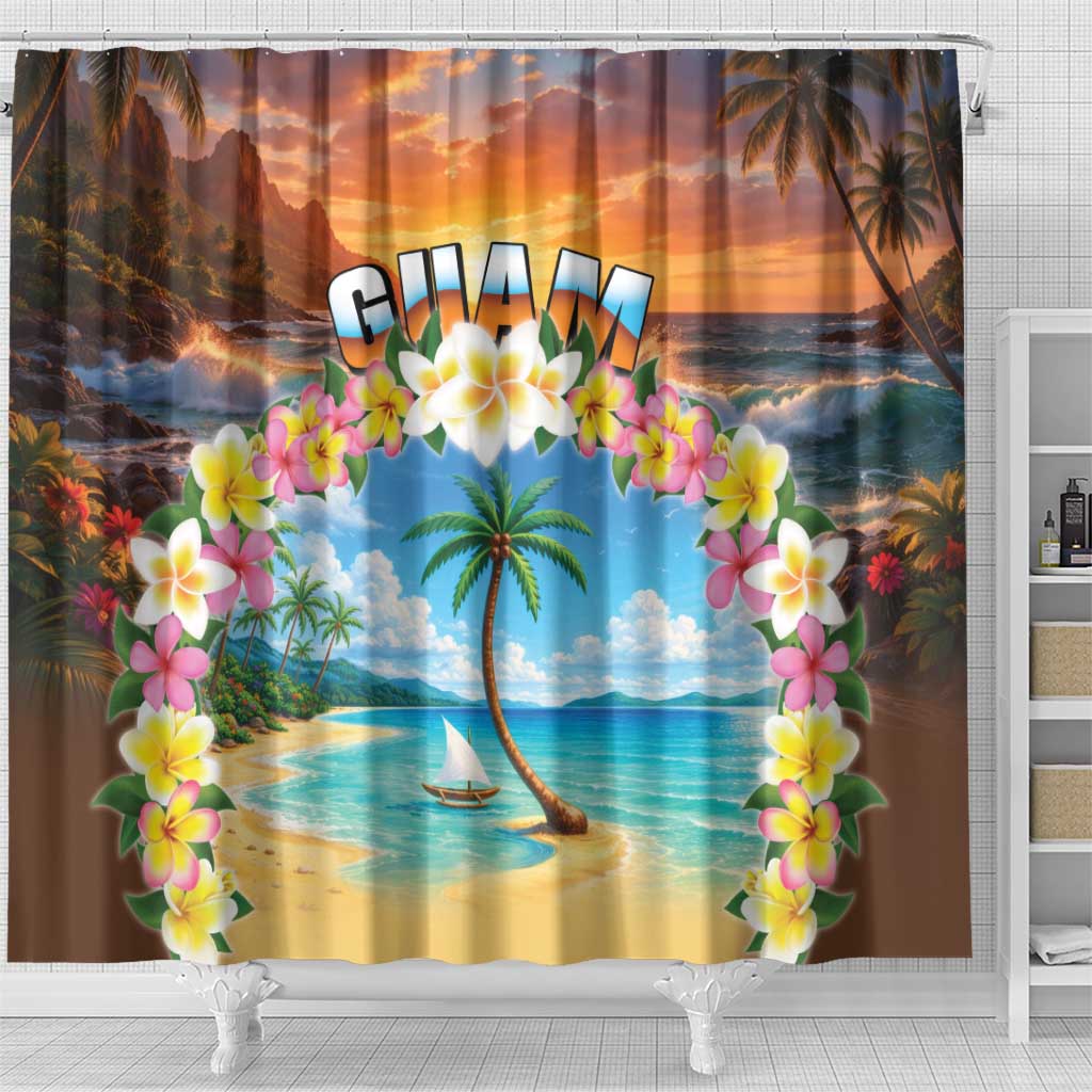 Guam Shower Curtain Eternal Summer Sunset Beach LT05 - Polynesian Pride