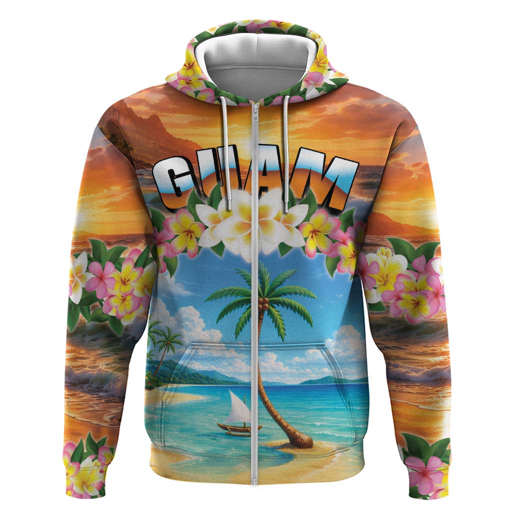 Guam Zip Hoodie Eternal Summer Sunset Beach
