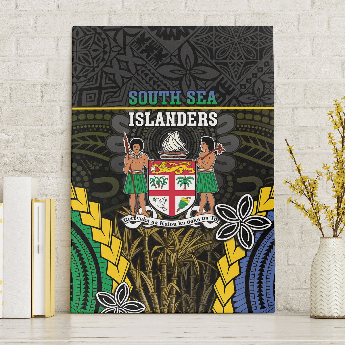 South Sea Islanders And Fiji Canvas Wall Art Kanakas Fijian Tapa Pattern