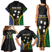 Personalised South Sea Islanders And Fiji Family Matching Tank Maxi Dress and Hawaiian Shirt Kanakas Fijian Tapa Pattern