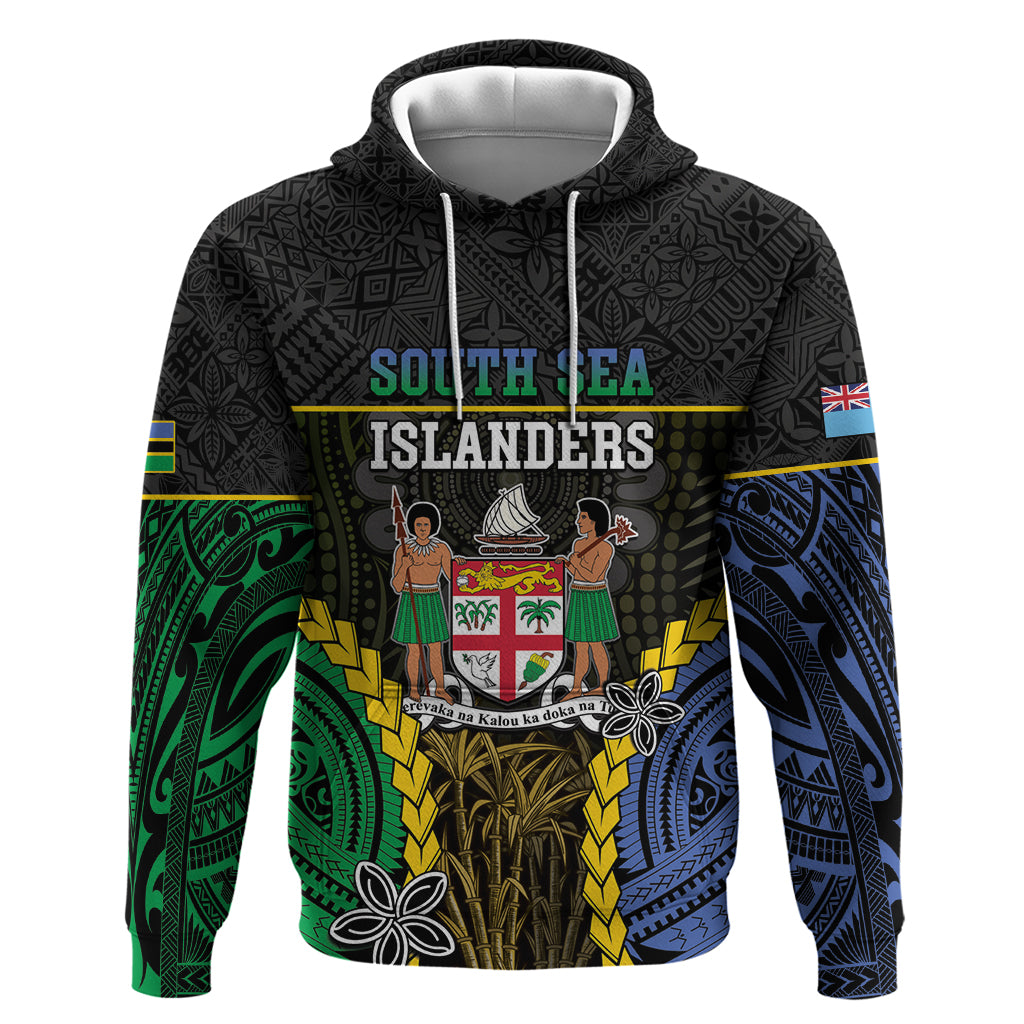 Personalised South Sea Islanders And Fiji Hoodie Kanakas Fijian Tapa Pattern