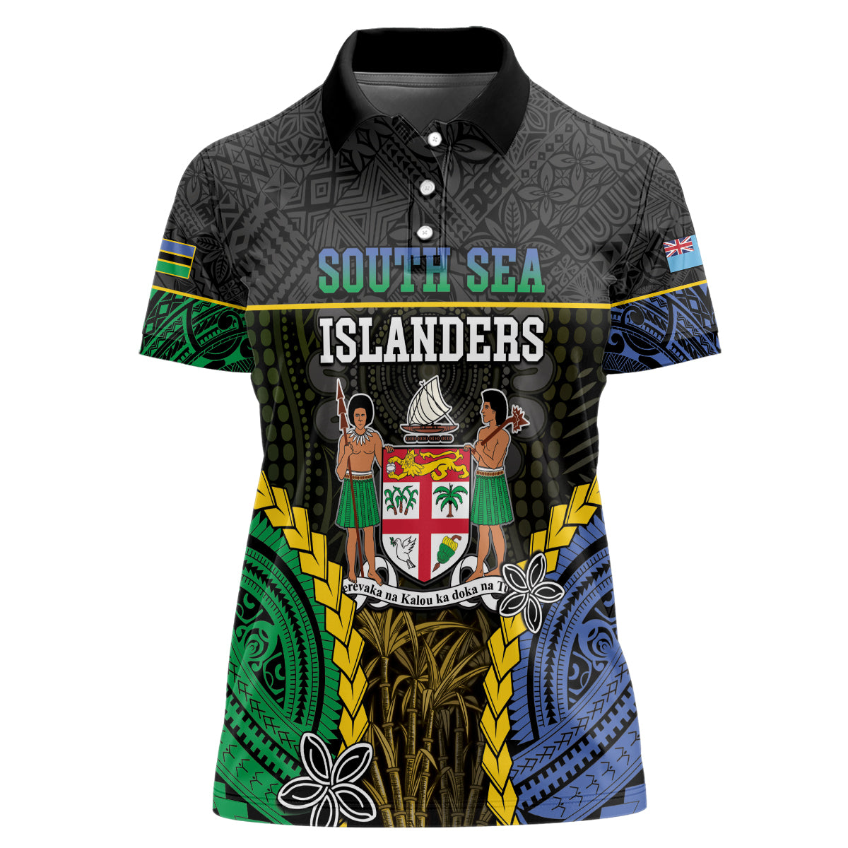 Personalised South Sea Islanders And Fiji Women Polo Shirt Kanakas Fijian Tapa Pattern