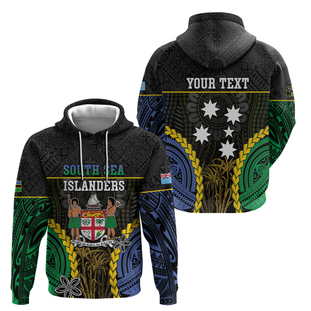 Personalised South Sea Islanders And Fiji Zip Hoodie Kanakas Fijian Tapa Pattern