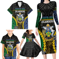 Personalised South Sea Islanders And Solomon Islands Family Matching Long Sleeve Bodycon Dress and Hawaiian Shirt Kanakas Polynesian Pattern LT05 - Polynesian Pride