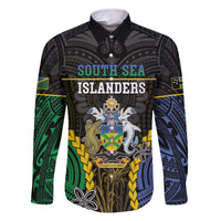 Personalised South Sea Islanders And Solomon Islands Family Matching Off The Shoulder Long Sleeve Dress and Hawaiian Shirt Kanakas Polynesian Pattern