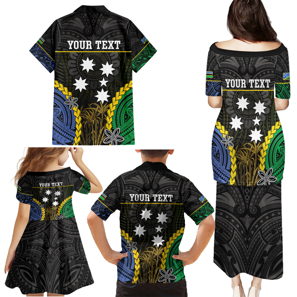 Personalised South Sea Islanders And Solomon Islands Family Matching Puletasi and Hawaiian Shirt Kanakas Polynesian Pattern LT05 - Polynesian Pride