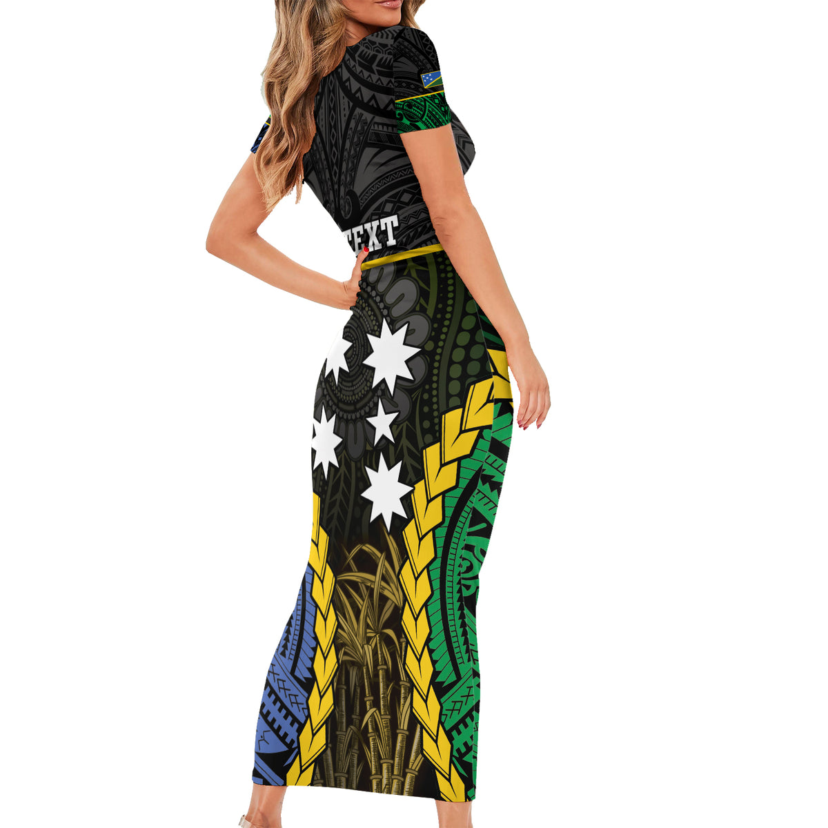 Personalised South Sea Islanders And Solomon Islands Family Matching Short Sleeve Bodycon Dress and Hawaiian Shirt Kanakas Polynesian Pattern LT05 - Polynesian Pride
