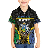 Personalised South Sea Islanders And Solomon Islands Family Matching Short Sleeve Bodycon Dress and Hawaiian Shirt Kanakas Polynesian Pattern LT05 Son's Shirt Black - Polynesian Pride