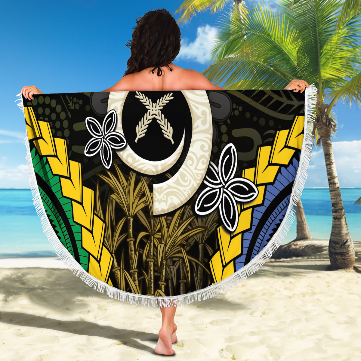 South Sea Islanders And Vanuatu Beach Blanket Kanakas Sand Drawing Pattern LT05 - Polynesian Pride