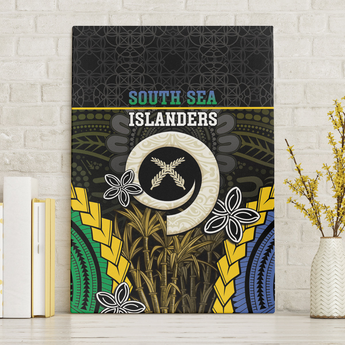 South Sea Islanders And Vanuatu Canvas Wall Art Kanakas Sand Drawing Pattern