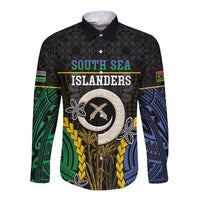 Personalised South Sea Islanders And Vanuatu Long Sleeve Button Shirt Kanakas Sand Drawing Pattern