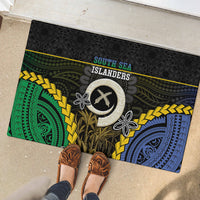 South Sea Islanders And Vanuatu Rubber Doormat Kanakas Sand Drawing Pattern LT05 - Polynesian Pride