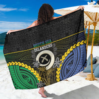 South Sea Islanders And Vanuatu Sarong Kanakas Sand Drawing Pattern LT05 One Size 44 x 66 inches Black - Polynesian Pride