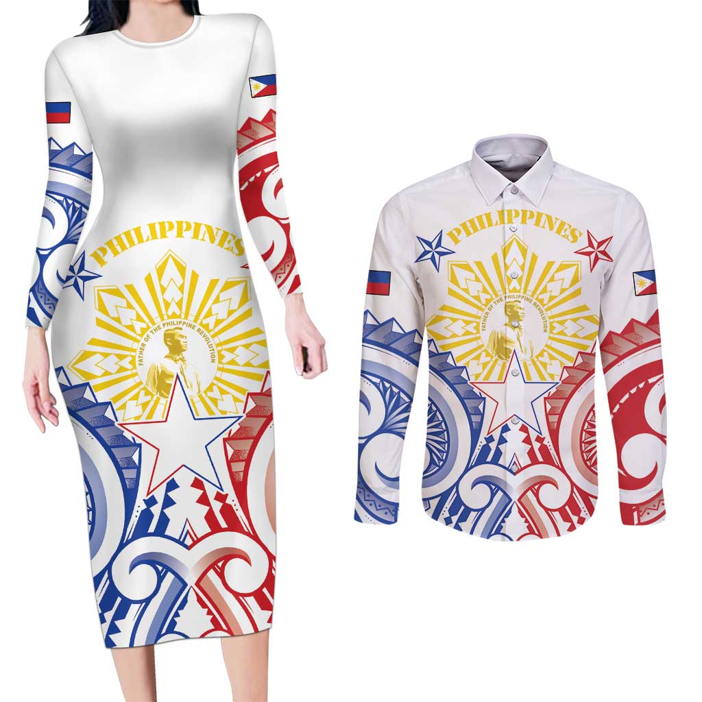 Philippines Couples Matching Long Sleeve Bodycon Dress and Long Sleeve Button Shirt Katipunan Andres Bonifacio