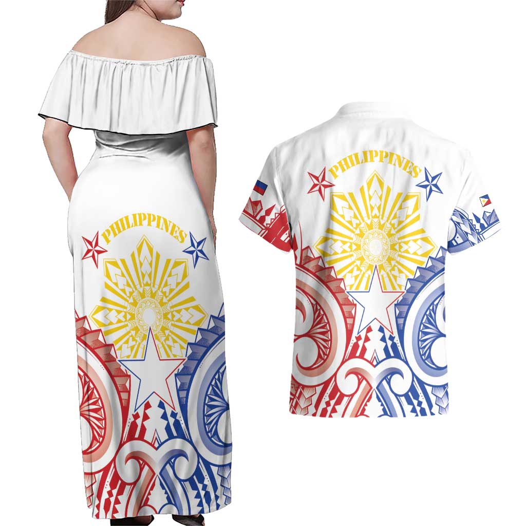 Philippines Couples Matching Off Shoulder Maxi Dress and Hawaiian Shirt Katipunan Andres Bonifacio