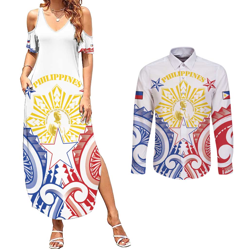 Philippines Couples Matching Summer Maxi Dress and Long Sleeve Button Shirt Katipunan Andres Bonifacio