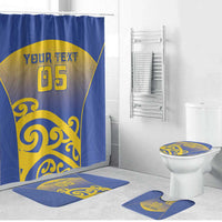 Custom James Cook High School Bathroom Set Maori Koru Pattern