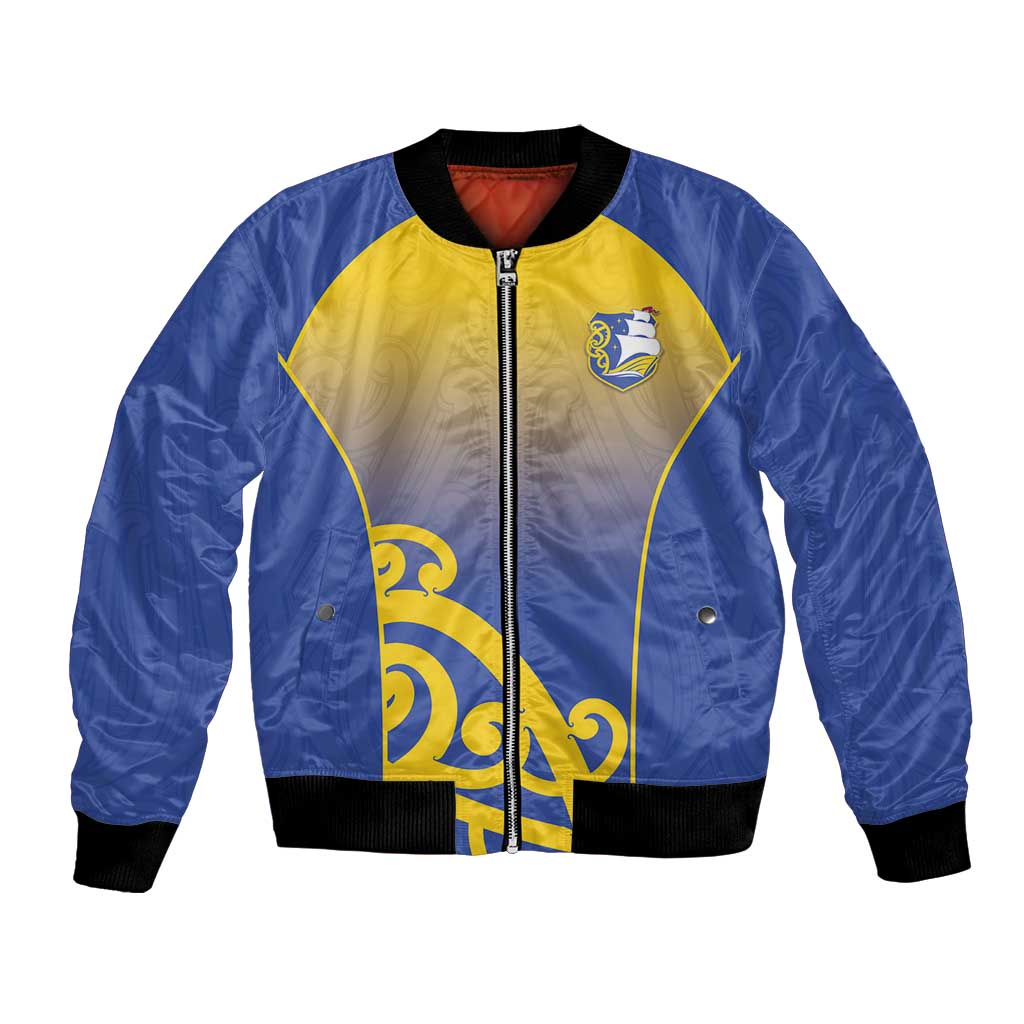Custom James Cook High School Bomber Jacket Maori Koru Pattern