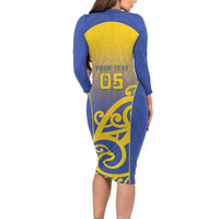 Custom James Cook High School Family Matching Long Sleeve Bodycon Dress and Hawaiian Shirt Maori Koru Pattern LT05 - Polynesian Pride
