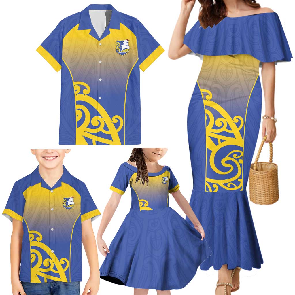 Custom James Cook High School Family Matching Mermaid Dress and Hawaiian Shirt Maori Koru Pattern LT05 - Polynesian Pride