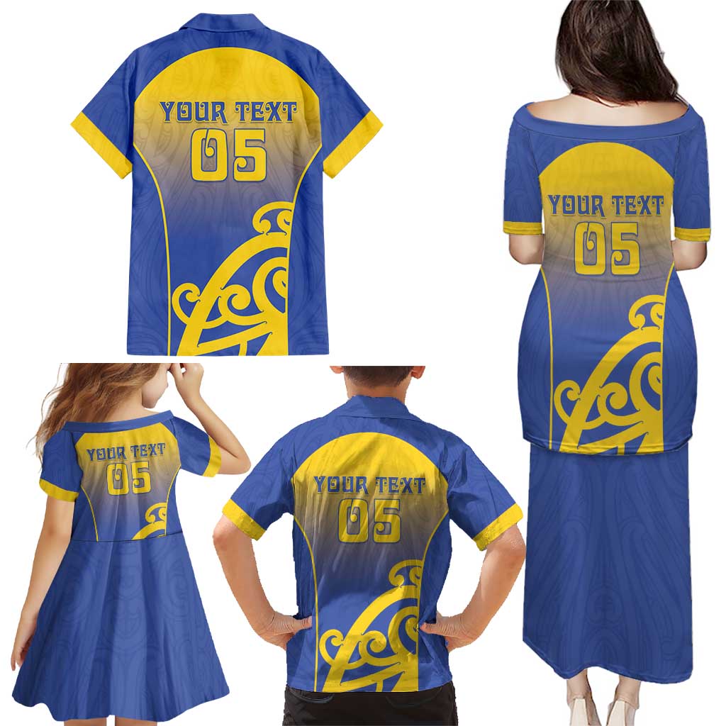 Custom James Cook High School Family Matching Puletasi and Hawaiian Shirt Maori Koru Pattern