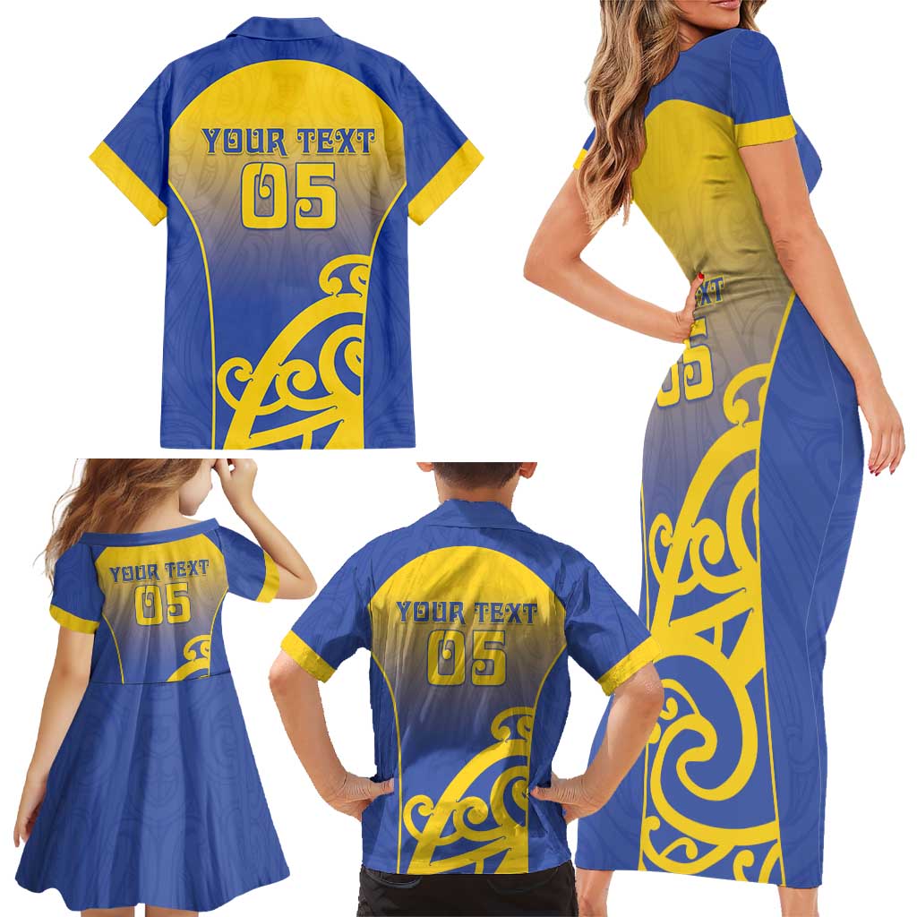Custom James Cook High School Family Matching Short Sleeve Bodycon Dress and Hawaiian Shirt Maori Koru Pattern LT05 - Polynesian Pride