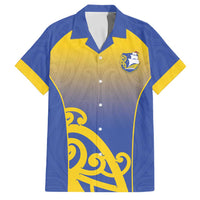 Custom James Cook High School Family Matching Tank Maxi Dress and Hawaiian Shirt Maori Koru Pattern LT05 Dad's Shirt - Short Sleeve Blue - Polynesian Pride