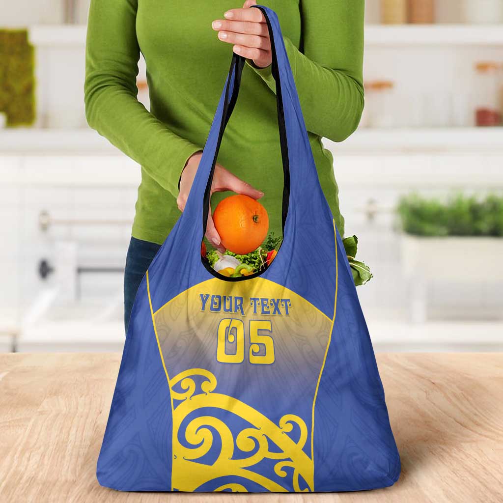 Custom James Cook High School Grocery Bag Maori Koru Pattern
