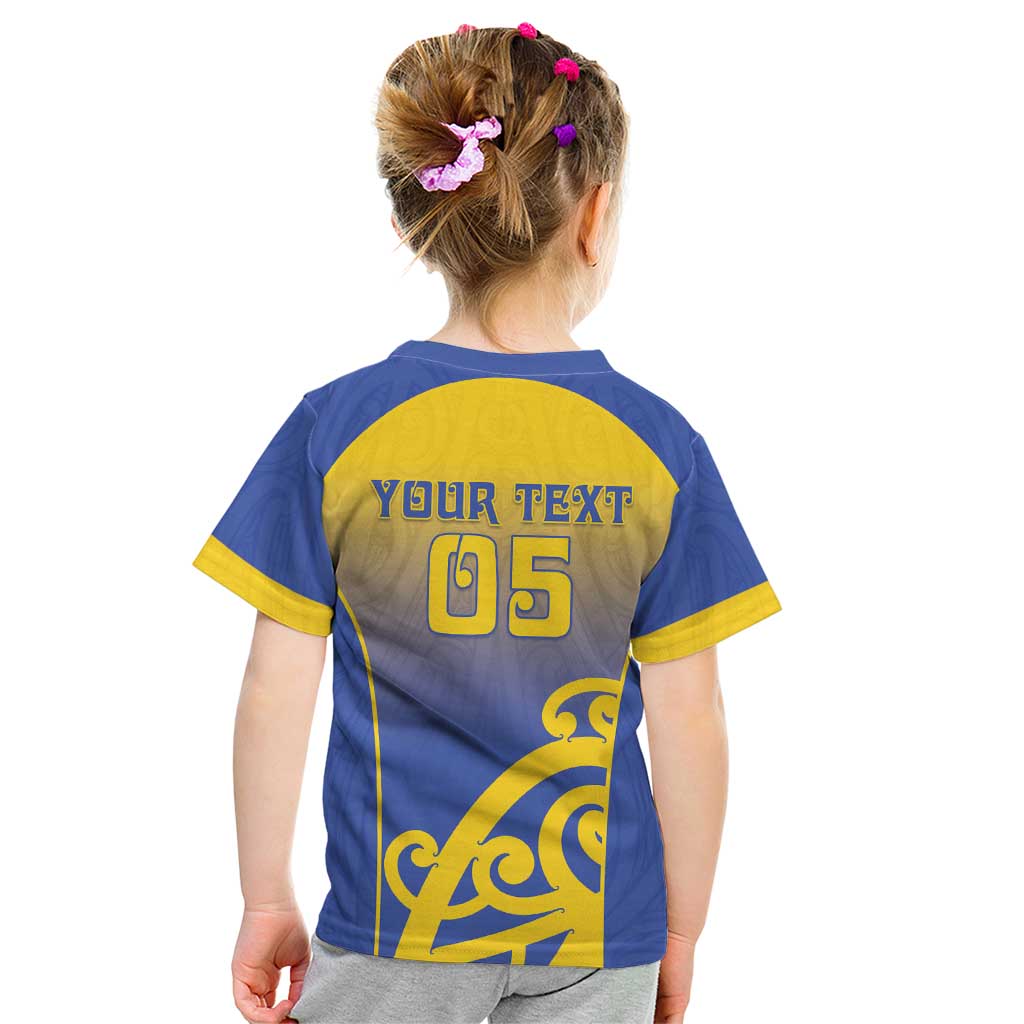 Custom James Cook High School Kid T Shirt Maori Koru Pattern