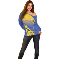 Custom James Cook High School Off Shoulder Sweater Maori Koru Pattern