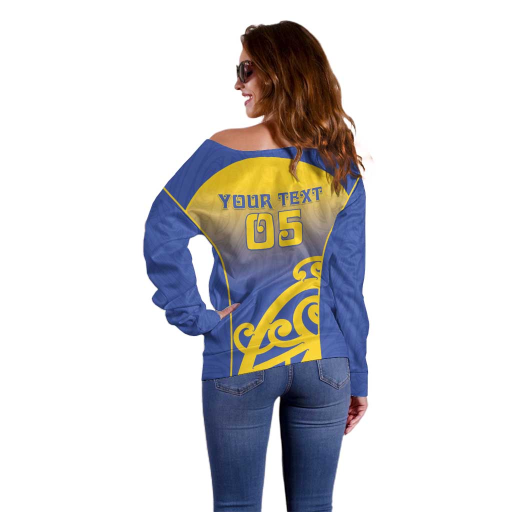 Custom James Cook High School Off Shoulder Sweater Maori Koru Pattern