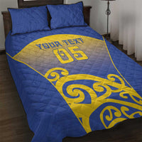 Custom James Cook High School Quilt Bed Set Maori Koru Pattern