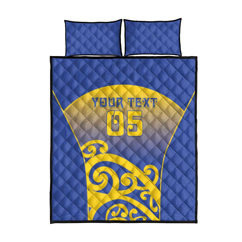 Custom James Cook High School Quilt Bed Set Maori Koru Pattern