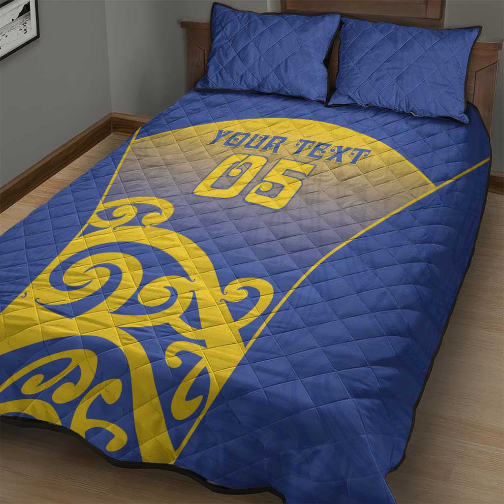 Custom James Cook High School Quilt Bed Set Maori Koru Pattern