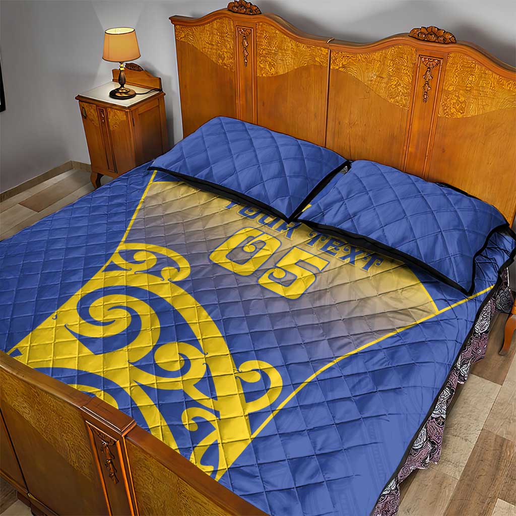 Custom James Cook High School Quilt Bed Set Maori Koru Pattern