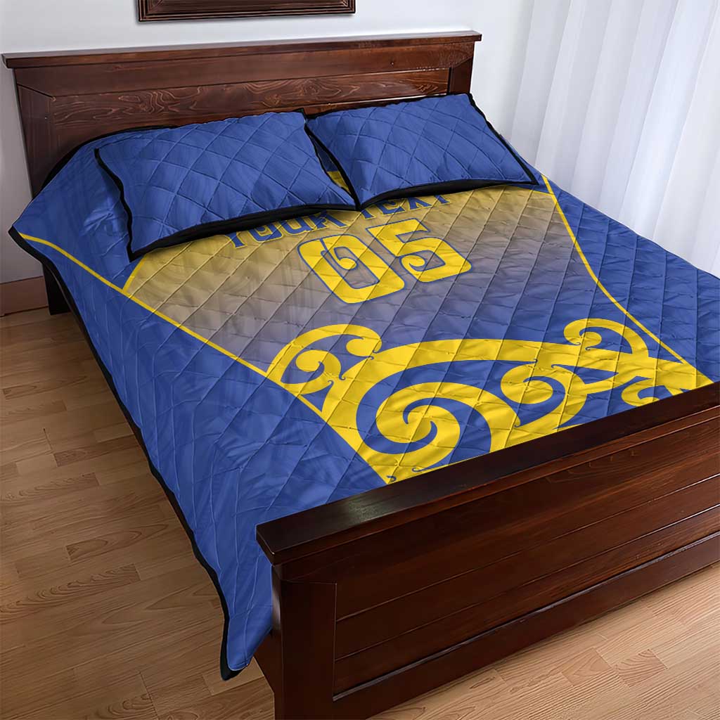 Custom James Cook High School Quilt Bed Set Maori Koru Pattern