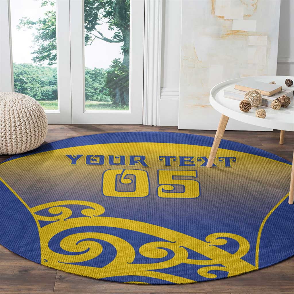 Custom James Cook High School Round Carpet Maori Koru Pattern LT05 - Polynesian Pride