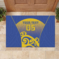 Custom James Cook High School Rubber Doormat Maori Koru Pattern