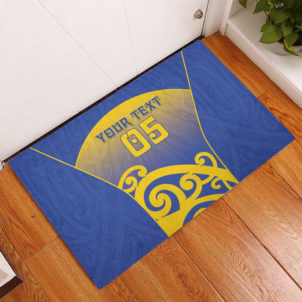 Custom James Cook High School Rubber Doormat Maori Koru Pattern